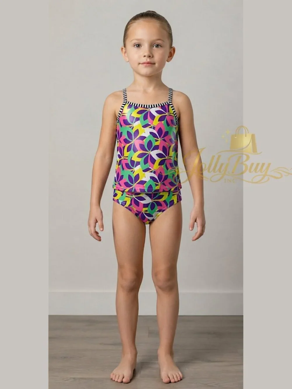 Little Dolfins Girls Whimsy Bikini 2-Piece Swimsuit UPF 50+ Size 6X - Picture 2 of 4